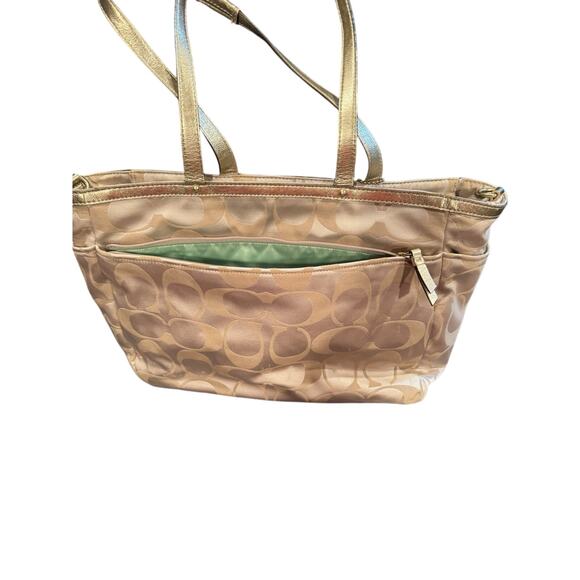 Coach Purse Signature C Graffiti Multi-Functional Diaper Bag Beige - Picture 4 of 10